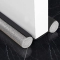 Double-sided door draft stopper with black fabric and high-density foam sealing tubes - Bag Packaging / Black