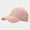 Detailed side view of pink breathable baseball cap with laser-cut ventilation holes - Adjustable / Pink