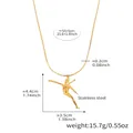 Specifiche dettagliate delle dimensioni per la collana ballerina in acciaio inox - Ballerina di Danza Classica Dorata (P1256) / 55+5cm