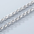 Polished silver 304 stainless steel pearl round cable chain in classic metallic finish - 9mm Faceted Steel Color