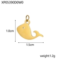 Golden whale pendant size details 1.5x1.0cm stainless steel ocean jewelry charm - Gold Small Whale Style (XP05390D0W0)