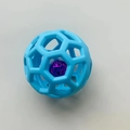 Sky blue hollow TPR pet toy ball with built-in jingle bell for dogs and cats - Blue with Bell