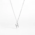 S925 sterling silver necklace featuring a sparkling diamond-set letter H pendant - 925 Silver / Letter H