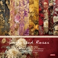 Embossed Roses 6x6 inch paper pad with 24 sheets of 160gsm heavyweight floral cardstock - 22037a 24 Sheets