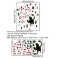 Halloween bloody handprint ghost wall sticker set with help do not enter text sign - Help Do Not Enter Style (MS4076-ZC)