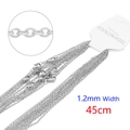 Detailed close-up of 1.2mm wide silver stainless steel chain link with 45cm length specs - Flat Cable Chain / 10 Pcs/Pack (1.2mm x 45cm) / Silver
