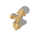 Detailed close-up of a polished gold dumbbell pendant with a smooth metallic finish - Dumbbell B - Gold