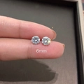 Classic 6mm zircon stud earrings in S925 sterling silver with six-prong setting - 7mm Zirconia Stud Earrings 1 Pair