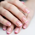 Classic pink and white French square press-on nails with minimalist double-line tip design - Pink and White Double French Style (CW661)