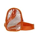 Waterproof orange PVC transparent crossbody chest bag with adjustable fabric strap - Orange