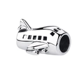 925 sterling silver airplane charm bead with a polished finish for jewelry bracelets - Silver Airplane (No. 7 YD003-1)
