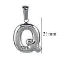 Polished silver stainless steel 21mm letter Q bubble pendant charm for DIY jewelry - Letter Q / Steel