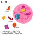 Pink silicone mold with Halloween witch hat, pumpkin and broom shapes for cake fondant - 1# Witch Series / Pink