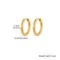 Minimalist 18k gold plated stainless steel 1.3cm hoop earrings in a polished finish - 2.5*13mm / Gold