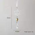 Clear acrylic snowflake ornament with pearl bead and faceted crystal drop, 15cm height - Snowflake String D