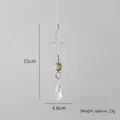 Clear acrylic snowflake ornament with pearl bead and faceted crystal drop, 15cm height - Snowflake String D