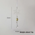 Adorno copo de nieve de acrílico con perla y gota de cristal facetado, altura 15cm - Cadena de Copos de Nieve D