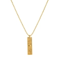 18K gold plated stainless steel necklace with rectangular Cancer zodiac tarot pendant - Cancer