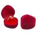 Elegant red heart-shaped velvet jewelry box for rings and earrings in a vibrant finish - Red / High-grade Small Heart Ring Box / Red