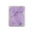 Three-piece purple makeup puff set with ribbon handles in a clear storage case - Purple / 3pcs Set (PP Box)