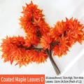 Artificial orange maple branch with 18 waterproof film leaves for home autumn decor - Premium Glue-coated Maple Style D