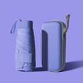 Mini lavender flat umbrella with matching protective hard capsule storage case - Dreamy Purple (With Case)