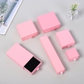 Pink drawer jewelry box set with various sizes and elegant black sponge foam insert - Pink; 12*8*3cm