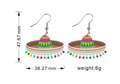 Colorful Mexican Sombrero acrylic drop earrings, 47x36mm size for Cinco de Mayo festival - D64 Sombrero