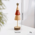 Handcrafted 17.5cm wooden Christmas tree ornament with red stripes and gold star - Christmas Tree / Christmas Tree