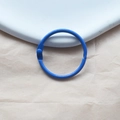 Blue painted metal loose-leaf ring binder connector for DIY keychains and crafts - Sapphire Blue