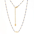 Dettaglio della collana Ankh dorata con perline blu e chiusura in acciaio inossidabile - Oro Perline Blu