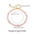Bracciale di perle in pietra rosa con dettagli dorati e misure di 18cm - Rosa (KB0696-1)