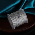 0.8mm silver metallic cord on transparent spool for DIY jewelry and knot crafts - Silver (Non-fading)
