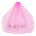Pink double-layer tulle bachelorette veil with pink bride to be embroidery - Rose Red Veil Pink Embroidery