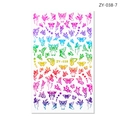 Metallic gradient butterfly nail stickers with holographic shimmer, model ZY-038-7 - ZY-38 Holographic