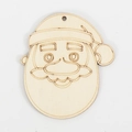 Pendente Babbo Natale in legno naturale per decorazione albero di Natale fai-da-te - Cerchio Volto di Babbo Natale