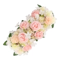 Pink roses and white hydrangea floral arrangement for wedding arch and shop window decor - Champagne Pink