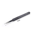 Detail of 12cm ESD-14 black stainless steel tweezers with protective tip cover - ESD-14 (Extra Fine Straight Tip) / Black