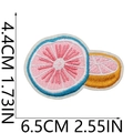 Detailed embroidery patch size guide for pink lemon slice with dimensions 4.4cm by 6.5cm - Lemon Slice (S30HXZ-096-09)