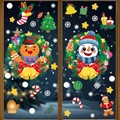 Weihnachtsfensterbilder mit statischen Stickern von Weihnachtsmann, Rentier und Schneeflocken - 2er Set (BQ371+372)