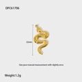 Détail du pendentif serpent en acier inoxydable doré PVD 22mm pour la création de bijoux - DFC61706-Petit Pendentif Serpent Doré