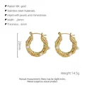 Macro detail of 18k gold plated stainless steel lava texture earrings with pearls - 18K Gold / Gold