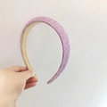 Sparkly pink padded headband with rhinestones for women, high-top sponge hair accessory - Rhinestone Pink