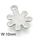 Silver stainless steel flower star pendant diy jewelry accessory width 10mm - 10mm / Steel