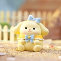 Handcrafted yellow resin bunny figurine with blue bow tie and yellow cape ornament - 988-19 Odin Dog