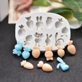 Stampo in silicone bianco con forme di coniglio e carota per dolci al cioccolato - Stile 10 Fori Coniglio Carota