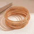 20-piece set of layered gold textured bangles with frosted metallic finish for women - Gold (Set of 20)