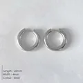 Polished silver stainless steel hoop earrings 22mm diameter and 4mm width for women - Silver (NE93146)