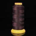 Durable dark brown braided nylon cord on a yellow spool for jewelry making - 3 Strands / 1000m / Coffee