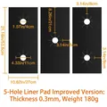 Detail of 0.3mm thick Teflon gas stove liners with dimensions 53.8x27cm in black - [Thickness 0.3mm] Enhanced 5-Hole Mat